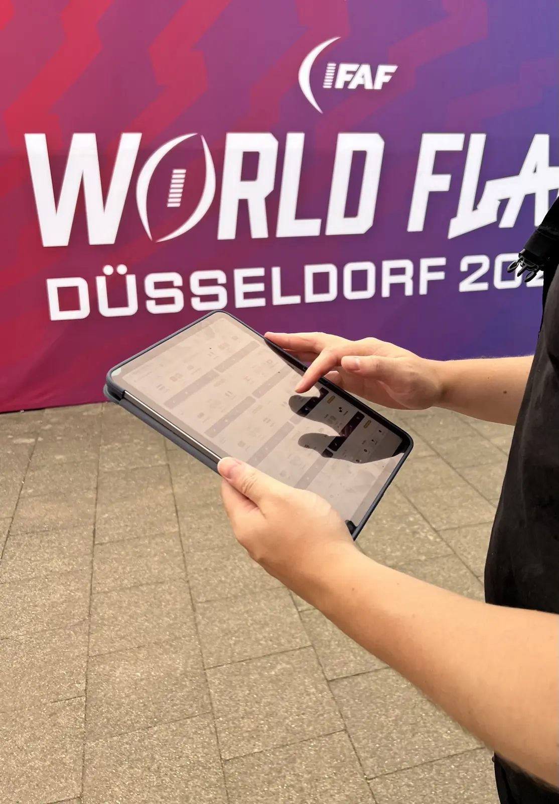 El equipo de Boowl registrando estadísticas en el World Flag de Düsseldorf