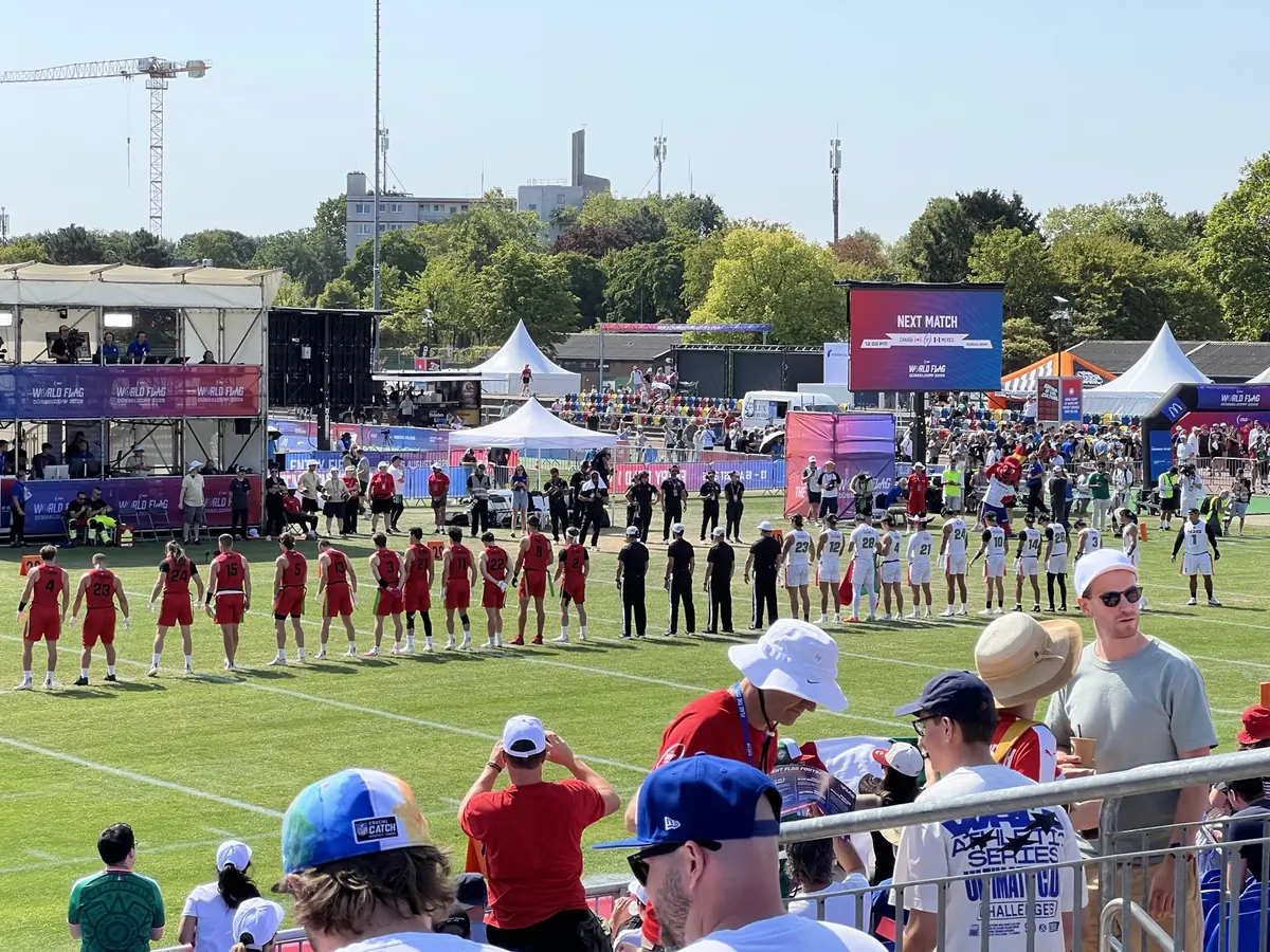 Presentación de las selecciones antes de un partido del Mundial